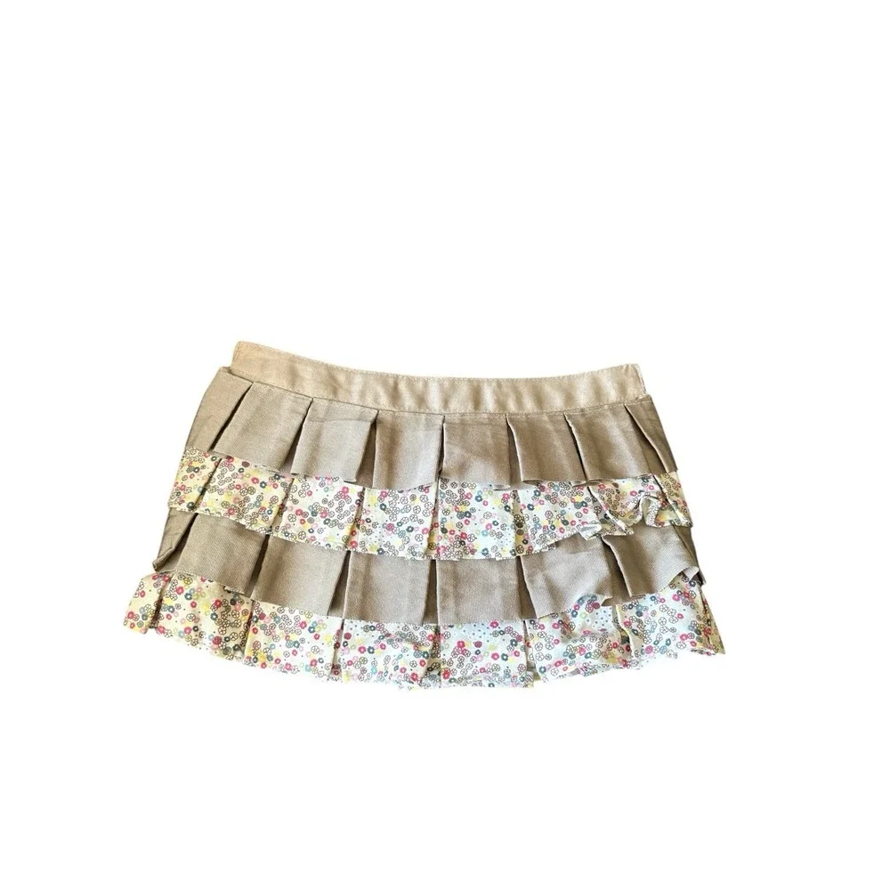 Thirty-One Changeable‎ Purse Skirt Ruffle Floral Tan Pleated Cover 15